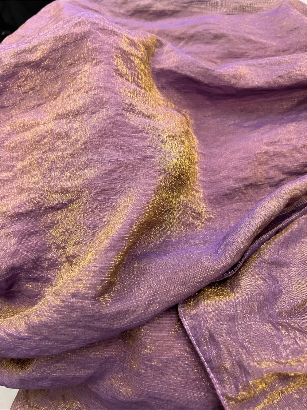 Purple and Gold Multichrimatic Gathered Puffy Skirt With Pockets